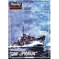 12/2001 Destroyer WW2 ORP Piorun paper scale 1:200 (109m) model Maly Modelarz