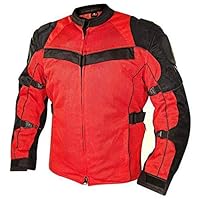 Xelement XS8161 Men's 'Venture' All Season Black with Red Tri-Tex and Mesh Motorcycle Rider Jacket with X-Armor - 2X-Large
