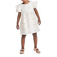 Cat & Jack Toddler Girls' Embroidered Ruffle Short Sleeve Gauze Dress-