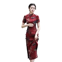 Cheongsam long 2022 summer new improved mulberry silk retro Chinese style dress