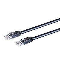 Monoprice Cat6 Ethernet Patch Cable - Outdoor Rated, Snagless RJ45, Stranded, 550MHz, UTP, 24AWG, 100 Feet, Black