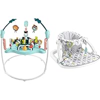 Fisher-Price Baby Bouncer Colorful Corners Jumperoo Activity Center & Portable Baby Chair Sit-Me-Up Floor Seat with Developmental Toys & Machine Washable Seat Pad, Starlight Bursts
