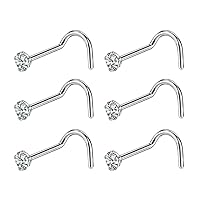 FANSING 316L Surgical Steel Nose Studs Screw Shaped