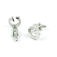 Cufflinks Cuff Links Fashion Mens Boys Jewelry Wedding Party Favors Gift CZN064 Shinning Silver Letter G