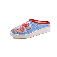 Women and Ladies The Red Fish Embroidery Sandal Slipper Shoes