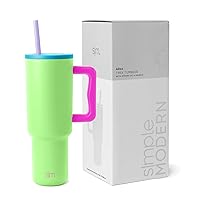 Simple Modern 40 oz Tumbler with Handle and Straw Lid | Insulated Reusable Stainless Steel Water Bottle Travel Mug Cupholder Use | Gifts for Women Men Him Her | Trek Collection | 40oz | Baja Mix