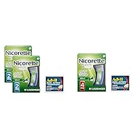 Nicorette Mini Nicotine Lozenges 2 mg & 4 mg 81 Count Mint Flavored Stop Smoking Aids 2-Pack & 1-Pack Plus Advil Dual Action Coated Caplets 2 Count