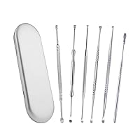 MYMSBH 6 Pcs Portable Stainless Steel Ear Cleaning Tool Safety Earwax Removal Kit for Adults Kids