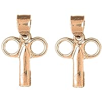 Key to My Heart Earrings | 14K Rose Gold Key Lever Back Earrings - Made in USA