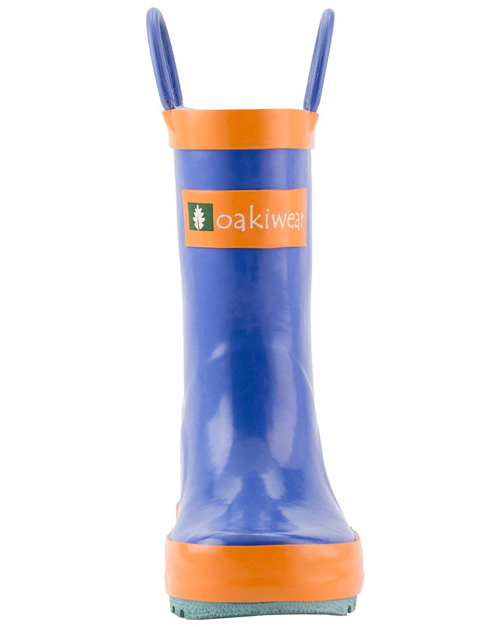 OAKI Kids Waterproof Rain Boots with Easy-On Handles, Fiery Red