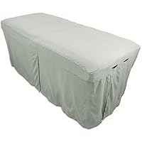 Microfiber Massage Table Skirt by Body Linen - Massage Table Bed Skirt to Fit Standard Size Massage Tables - Lightweight, Super Soft and Stain-Resisting - Mirage Gray