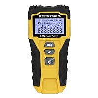 Klein Tools VDV526-200 Cable Tester, LAN Scout Jr. 2 Ethernet Cable Tester for CAT 5e, CAT 6/6A Cables with RJ45 Connections, Black,Yellow