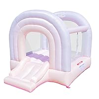 Bounceland Daydreamer Cotton Candy Bounce House, Pastel Bouncer with Slide, 8.9 ft L x 7.2 ft W x 6.7 ft H, UL Blower Included, Basketball Hoop, 30 Pastel Plastic Balls, Trendy Bouncer for Kids