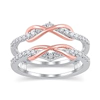 3/8 Cttw Diamond Double Infinity Enhancer Wrap Ring in 10K Two-Tone Gold (0.37 Cttw, J-I2) Diamond Guard Ring