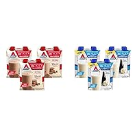 Atkins Creamy Chocolate Protein Shake 23g Protein 12 Count and Creamy Root Beer Float Protein Rich Shake 15g Protein 12 Count Bundle