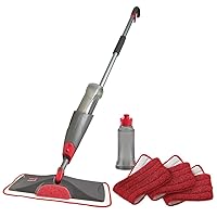 Rubbermaid Reveal Spray Mop Floor Cleaning Kit: 3 Microfiber Wet Pads, 1 Refillable Bottle, Cordless, for All Floors