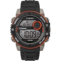 Timex Men's DGTL Sphere 45 mm Chrono Silicone Strap Watch TW5M34700, Orange/Grey, Strap