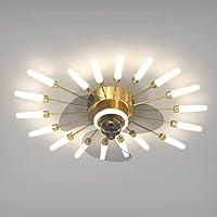 39.4in Flush Mount Ceiling Fan with Lights for Low ceilin with 26 Lights Ceiling Lamp with Fan Reversible for Bedroom Dining Room
