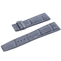 22mm Gray Real Crocodile Handmade Straps For IWC Pilot Watches