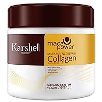 Collagen Hair Treatment Mask - Deep Repair Conditioning Argan Oil Collagen Hair Mask Essence for Dry Damaged Hair All Hair Types 16.90 oz 500ml