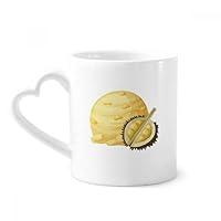 Yellow Durian Ice Cream Ball Popsicles Mug Coffee Ceramic Drinkware Glass Heart Cup