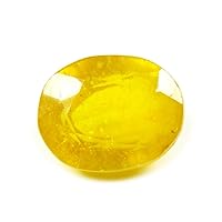CaratYogi Natural Oval Yellow Sapphire gemstone 5 CT Genuine Loose For Jewelry making AAA Quality