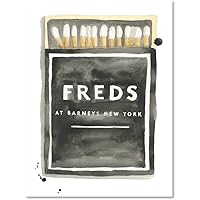 FURBISH Travel Wall Art Print - Freds at Barneys Matchbook - Aesthetic Wall Decor, Modern Wall Art, Preppy Room Decor - NYC Poster (5X7, Unframed)