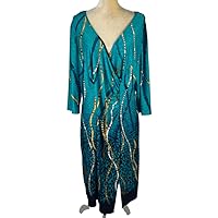 Ashley Stewart Women's Greenish Chain Dress Size 18/20 Multicolor