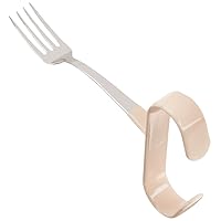 Sammons Preston Vertical Palm Self-Handle Fork, Assistive Utensil with 90° Angle Handle
