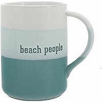 Pavilion - Beach People Ceramic 18-ounce Mug Beach Themed Gifts for Beach Lovers, Sandals, Aqua