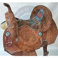 Manaal Enterprises Youth Child Premium Leather Western Barrel Racing Pony Miniature Horse Saddle 10