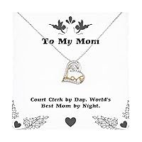 Court Clerk by Day. World's Best Mom by Night. Love Dancing Necklace, Mom Jewelry, Unique Gifts For Mom from Daughter