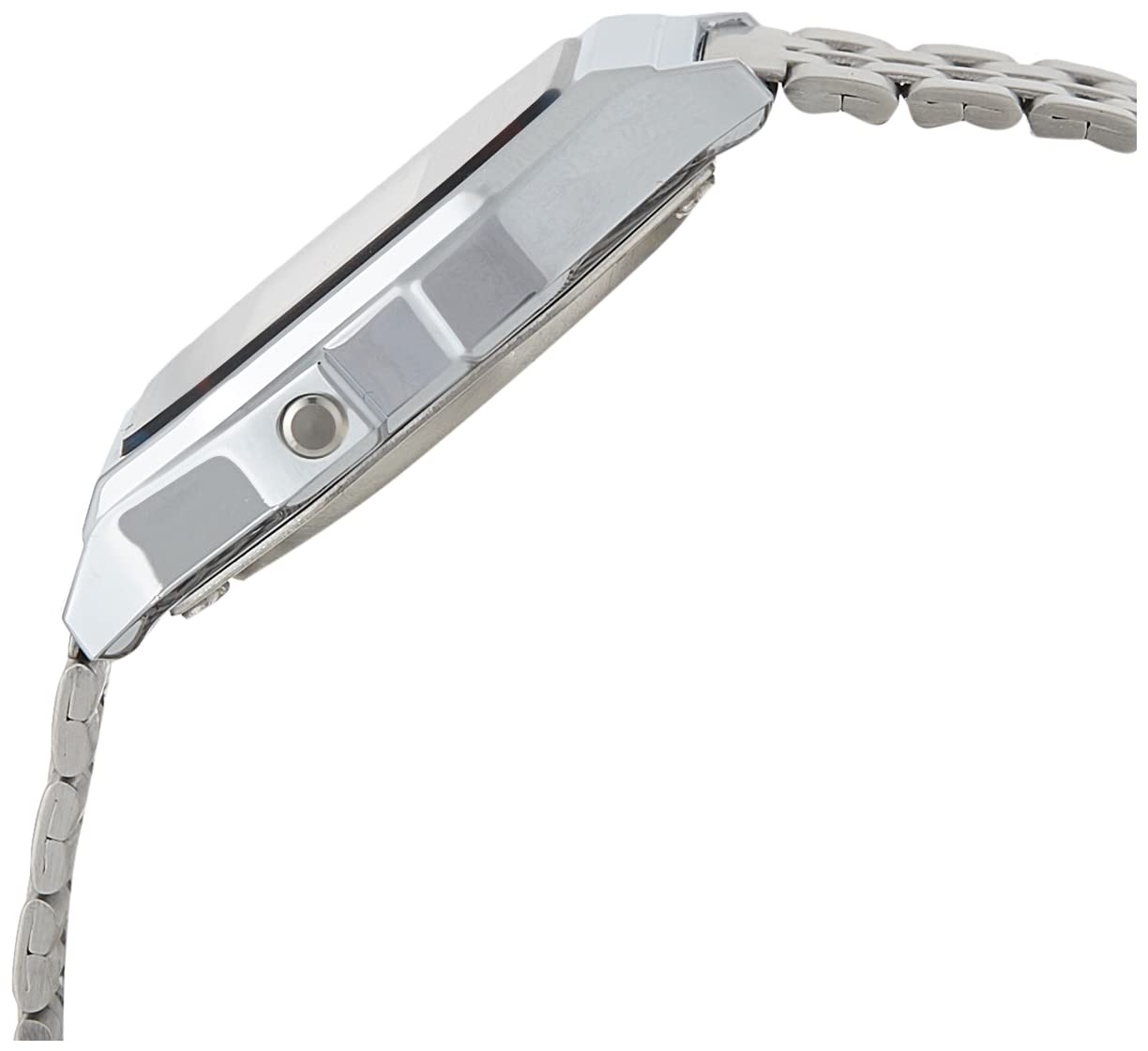 Casio Unisex Digital Watch with Stainless Steel Strap - A159WA-1D, LCD/Grey, Bracelet