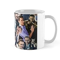 Tom Hiddleston Collage Coffee Mug 11oz & 11oz Ceramic Tea Cups, White