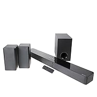 Vivitar Home Theater Soundbar System with 2.25” Full Frequency Drivers, 2 Speakers and 6.5” Subwoofer, Works with 4K, 1080p, and Smart TV’s, Bluetooth, HDMI, AUX, USB Compatible, Black