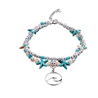 Adjustable Bracelet Beads Boho Anklet Ankle Sea Beach Turquoise Sandal Turtle Anklet Jewelry 2022