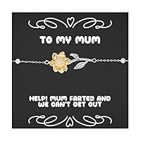 Help! Mum Farted And We Can't Get Out Sunflower Bracelet, Mum Jewelry, Love Gifts For Mum from Son