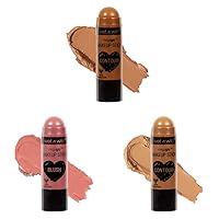 Wet n Wild MegaGlo Makeup Stick Conceal and Contour Brown Call Me Maple, 1.4 Ounce & Makeup Stick Conceal and Contour Blush Pink Floral Majority & Makeup Stick Conceal and Contour Brown Oak's On You