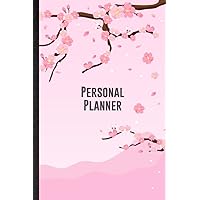 Personal Planner. Stylish Monthly & Weekly Organizer Notebook With Japanese Prunus Floral Design. Fun Unique Office Supplies. Help Keep You On Track: ... Novelty Gift For Japanese Culture Lover
