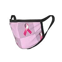 3 Pack Christmas Face Breast-Cancer-Pink-Ribbon Mask,Adjustable Windproof Bandana,Reusable Mouth Cover,Unisex Adult Scarf