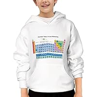 Unisex Youth Hooded Sweatshirt Periodic Table Cute Kids Hoodies Pullover for Teens