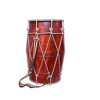 24 inch Indian Classical Dhol Musical Instrument With Bag & Attached Nylon Shoulder Strap Durable Rose Wooden Dhol Dholki For Wedding & Housewarming