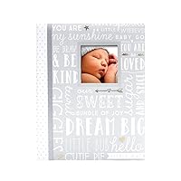 First 5 Years Dream Big Wordplay Baby Memory Book, Gender-Neutral Baby Keepsake for New and Expectant Parents, Pregnancy And Milestone Journal, Gray
