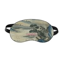 Hills Fishing Boat Chinese Painting Sleep Eye Shield Soft Night Blindfold Shade Cover