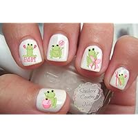 Breast Cancer Awareness Frogs Nail Art Decals