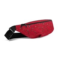 Red Marble Print Travel Belt Bag Sports Fanny Pack