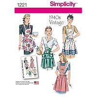 Simplicity Ladies Easy Sewing Pattern 1221 1940s Vintage Style Aprons