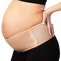 Maternity Belly Band for Pregnant Women | Pregnancy Belly Support Band for Abdomen, Pelvic, Waist, & Back Pain | Adjustable Maternity Belt | For All Stages of Pregnancy & Postpartum (beige)