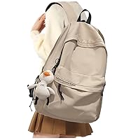 School Backpack for Girls Lightweight College High School Bookbag for Teens Sturdy Middle Students Bags for Boys Travel Rucksack Casual Daypack For Men Women Fit 14 Inch Laptop Backpacks Beige