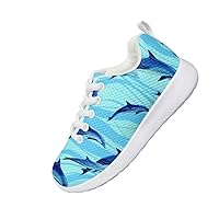 Children's Casual Shoes Boys and Girls Fashion Dolphin Design Shoes Loose Comfortable Shock Absorption Wear Resistant Suitable for Size 11.5-3 Children